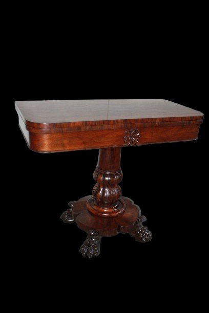 Tavolino da Gioco Inglese stile Regency XIX secolo In Palissandro-photo-4