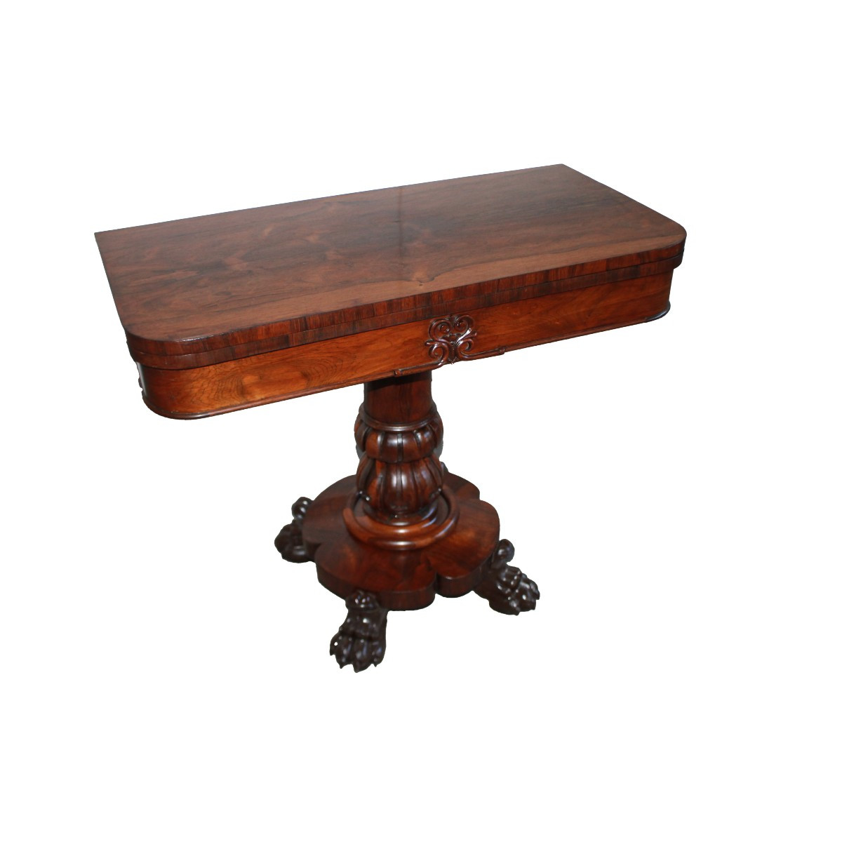 Tavolino da Gioco Inglese stile Regency XIX secolo In Palissandro