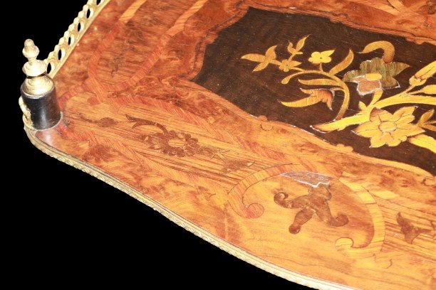 Etagere francese stile Napoleone III riccamente intarsiata-photo-3