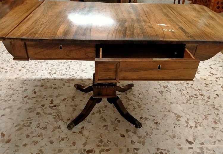 Tavolino stile Regency in palissandro con alette-photo-1