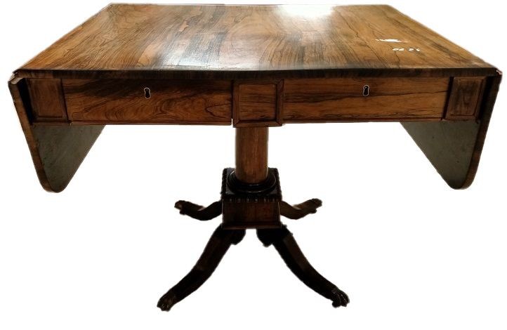 Tavolino stile Regency in palissandro con alette
