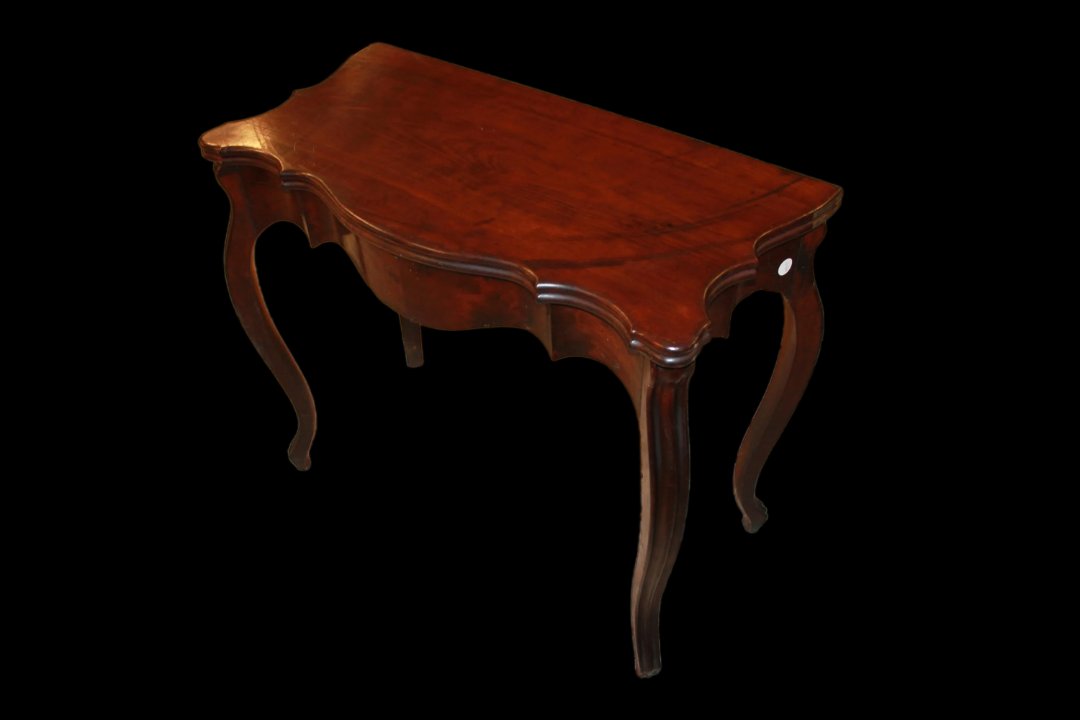 Tavolino da gioco italiano di metà 1800 in legno di noce-photo-3