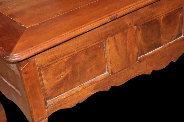 Scrivania Scrittoio provenzale del 1800 in legno di noce con 3 cassetti-photo-4