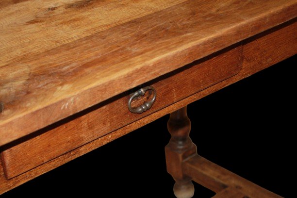 Scrittoio Rustico Francese in Rovere XIX secolo-photo-3
