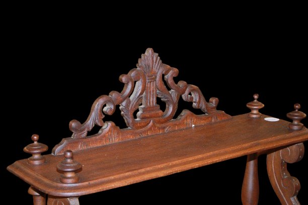 Etagere libreria a giorno francese stile Luigi Filippo 1800 in legno di noce-photo-2