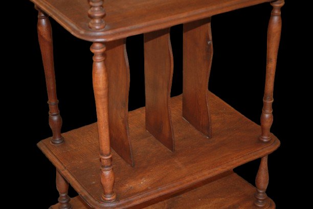 Etagere libreria a giorno francese stile Luigi Filippo 1800 in legno di noce-photo-4
