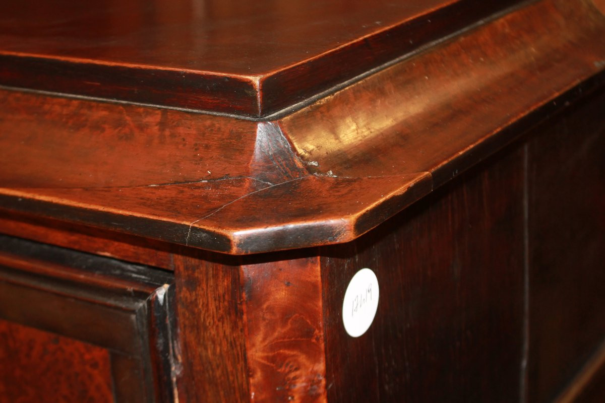 Secretaire Francese stile Luigi Filippo in Legno di Olmo e Ebano XIX secolo-photo-3