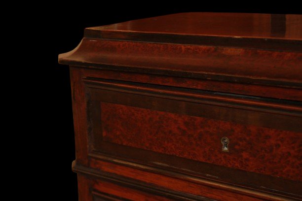 Secretaire Francese stile Luigi Filippo in Legno di Olmo e Ebano XIX secolo-photo-4