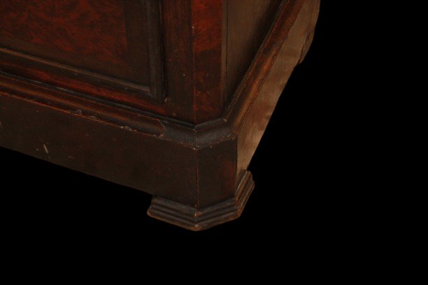 Secretaire Francese stile Luigi Filippo in Legno di Olmo e Ebano XIX secolo-photo-3