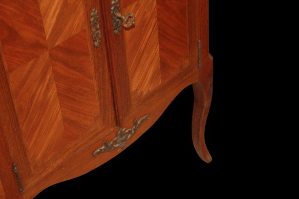 Piccola Vetrina Francese Stile Luigi XV del 1800 In Legno di Bois de Rose-photo-4