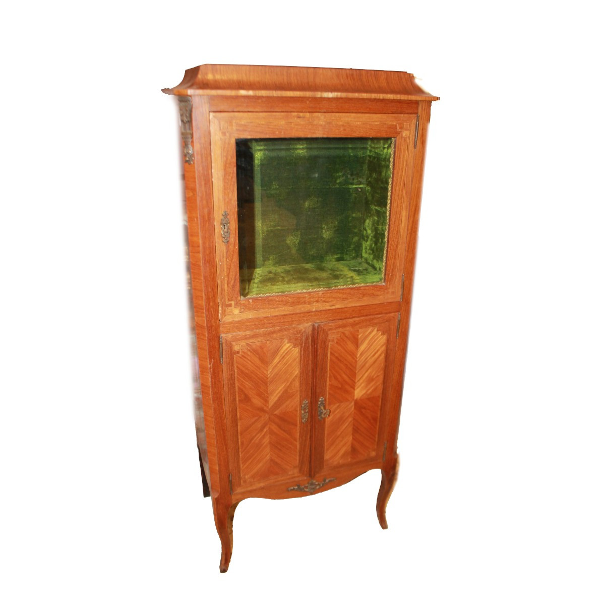 Piccola Vetrina Francese Stile Luigi XV del 1800 In Legno di Bois de Rose