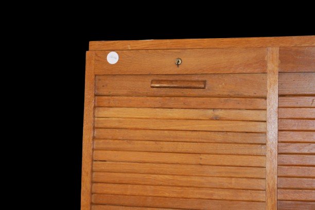 Mobile da ufficio alto a 2 serrande XX secolo Francia legno di Rovere-photo-2