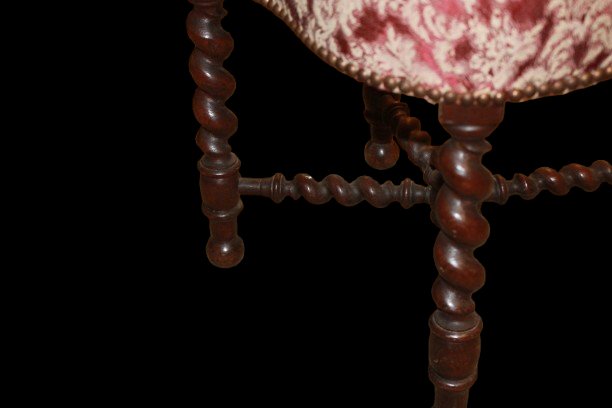 Sedia Inginocchiatoio Francese in legno di Rovere XIX secolo-photo-3