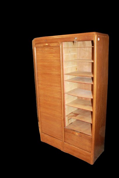 Mobiletto da ufficio porta documenti di inizio 1900 con serrandine-photo-4