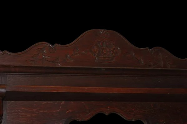 Cappottiera Appendiabiti stile Provenzale Francese del 1800 In Legno di Rovere-photo-3