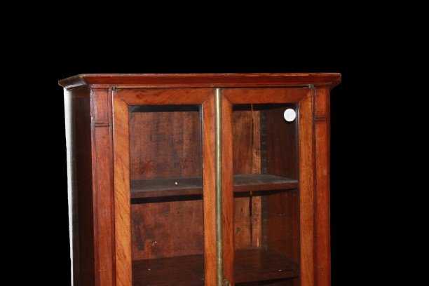 Credenzino francese con vetrina e piano scrittoio stile Impero della prima metà del 1800-photo-3