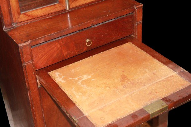 Credenzino francese con vetrina e piano scrittoio stile Impero della prima metà del 1800-photo-2