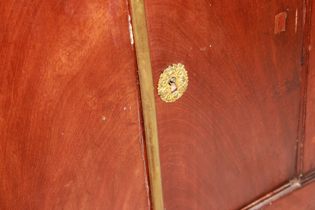 Credenzino francese con vetrina e piano scrittoio stile Impero della prima metà del 1800-photo-8