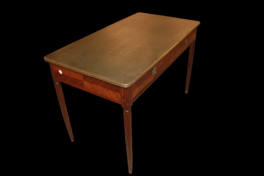 Scrittoio Stile Luigi XVI del 1800 con Piano in Pelle Verde-photo-3