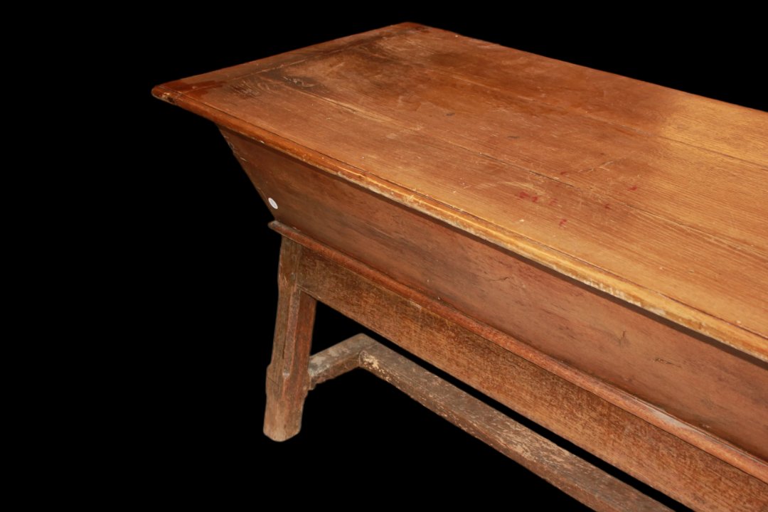 Grande Madia Porta Farina del 1800 Francese in legno di noce-photo-2