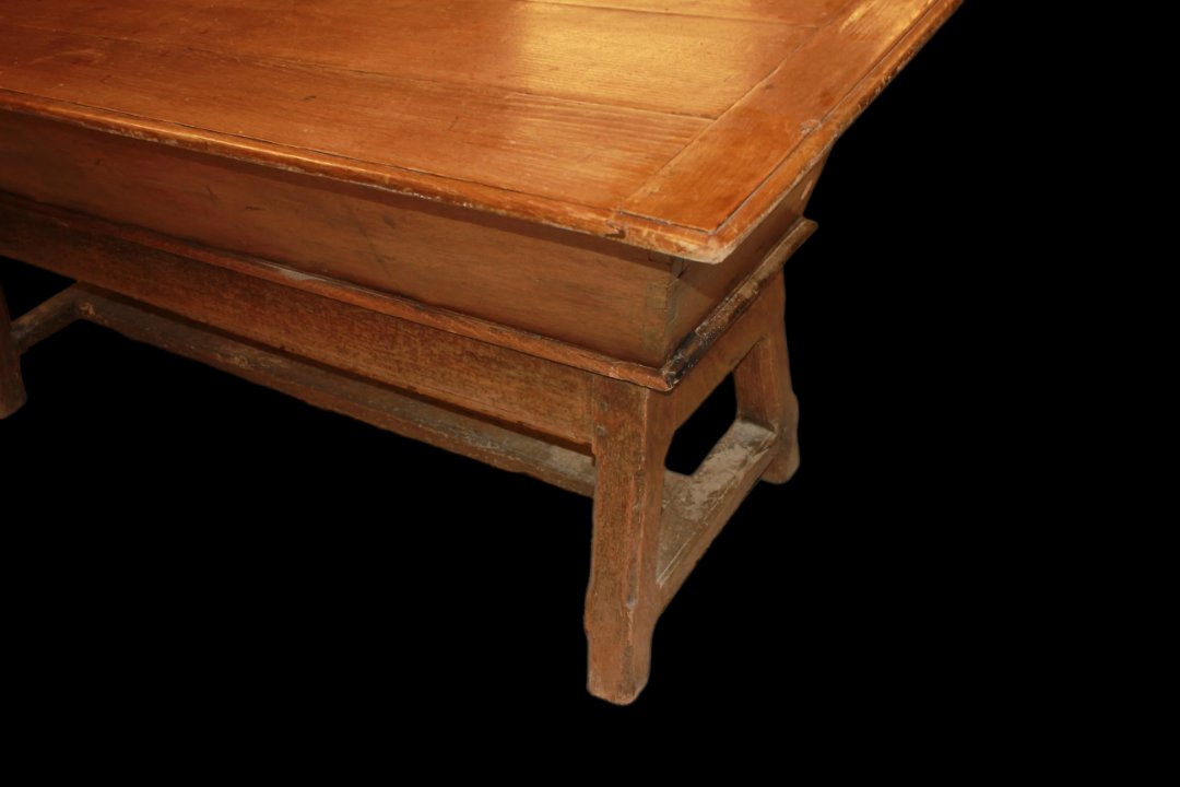 Grande Madia Porta Farina del 1800 Francese in legno di noce-photo-3