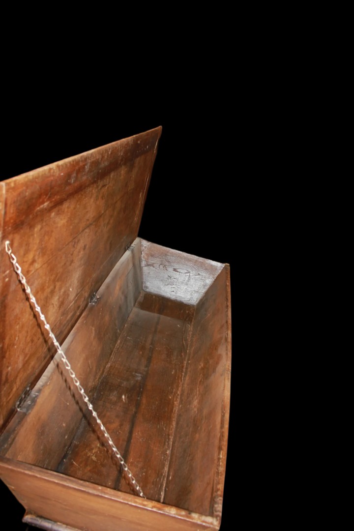 Grande Madia Porta Farina del 1800 Francese in legno di noce-photo-1