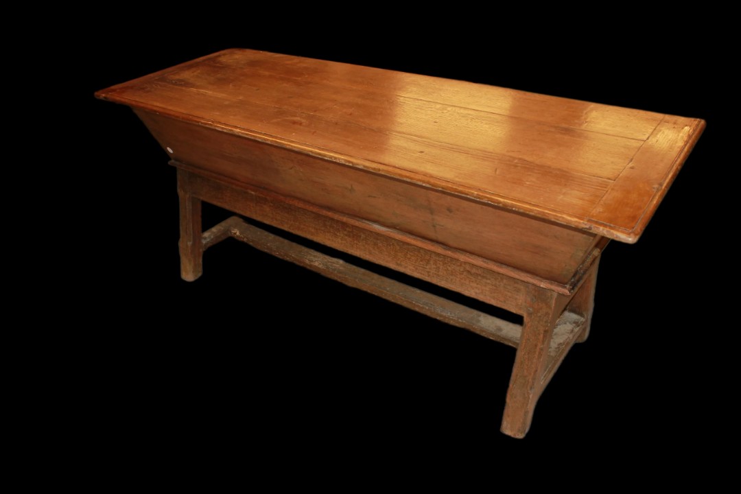 Grande Madia Porta Farina del 1800 Francese in legno di noce