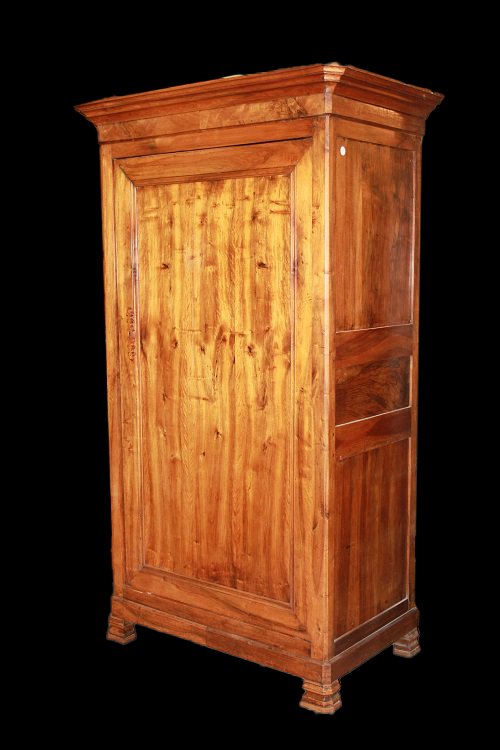 Armadio Stipo francese ad 1 porta stile Luigi Filippo in legno di noce 1800-photo-2