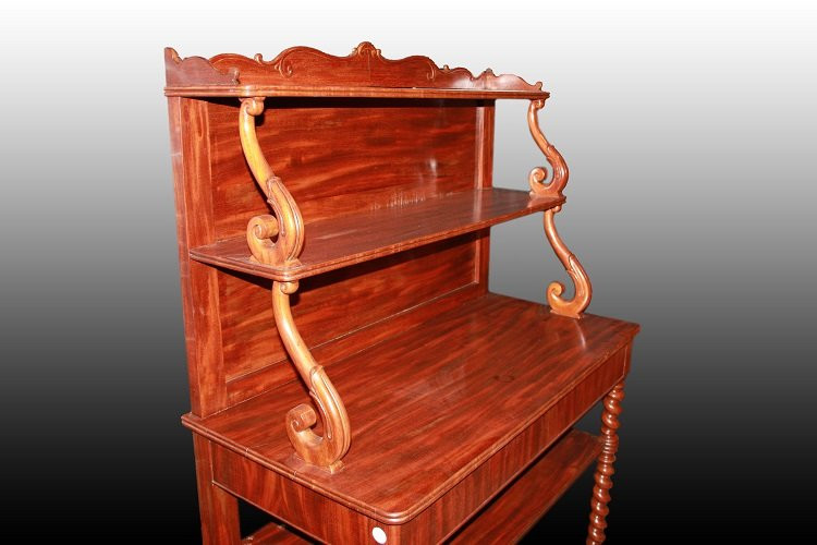 Credenza sparecchiatoio francese del 1800 stile Luigi Filippo in legno di mogano-photo-3