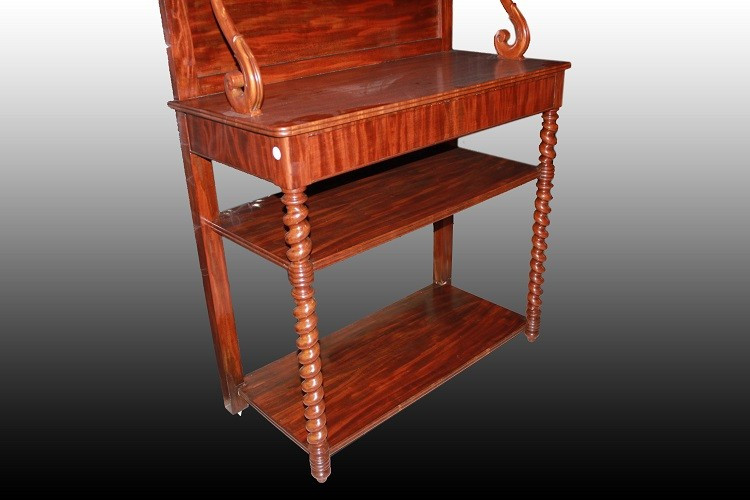 Credenza sparecchiatoio francese del 1800 stile Luigi Filippo in legno di mogano-photo-1