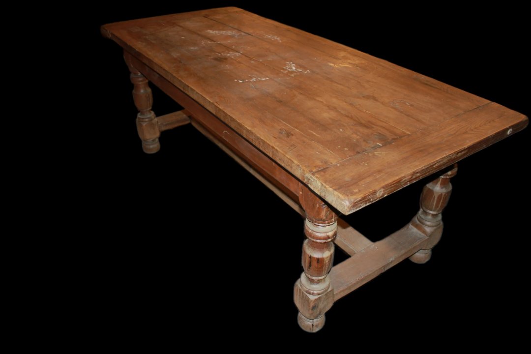 Grande tavolo rustico di inizio 1900 Francese in Legno di noce-photo-2
