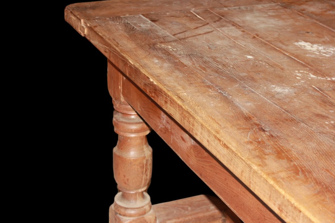 Grande tavolo rustico di inizio 1900 Francese in Legno di noce-photo-3