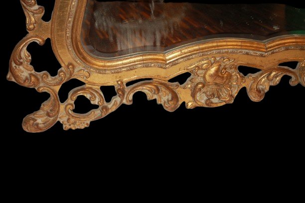 Specchiera Italiana Dorata di inizio 1900 con cimasa-photo-4