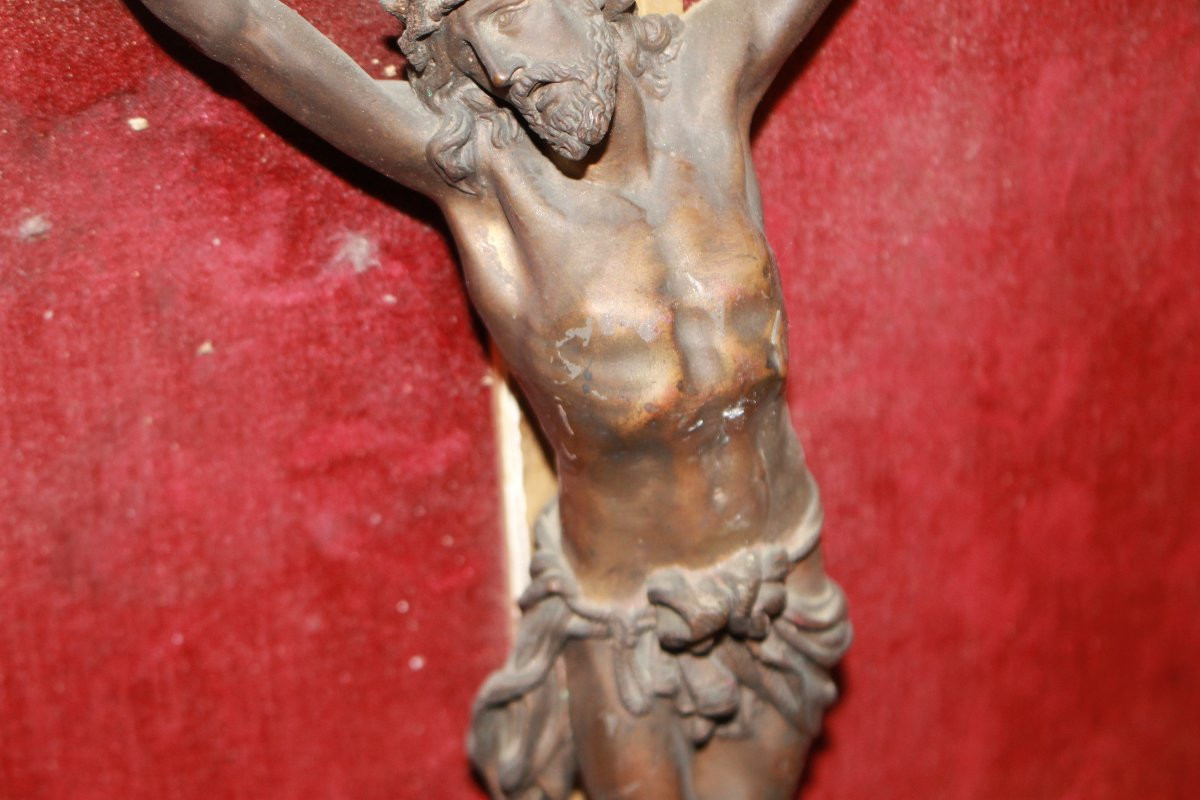 Crocifisso in bronzo da appoggio o da parete fine 1700-photo-3