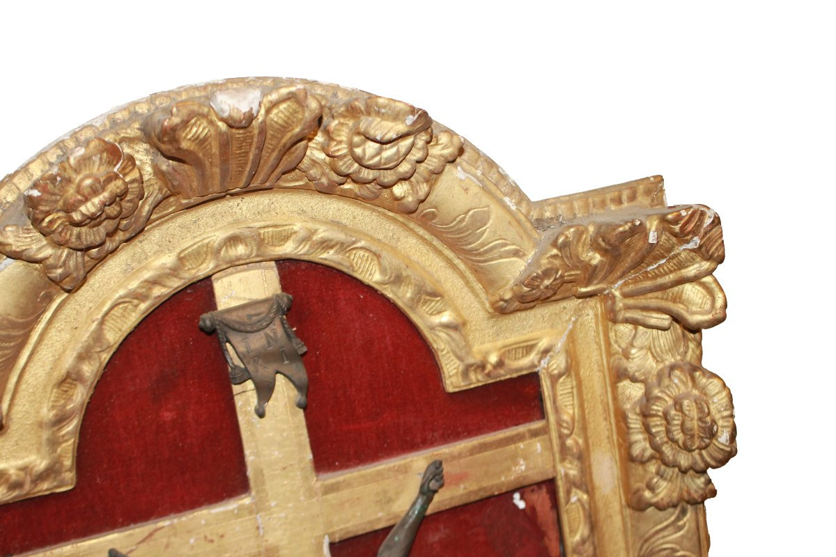 Crocifisso in bronzo da appoggio o da parete fine 1700-photo-4