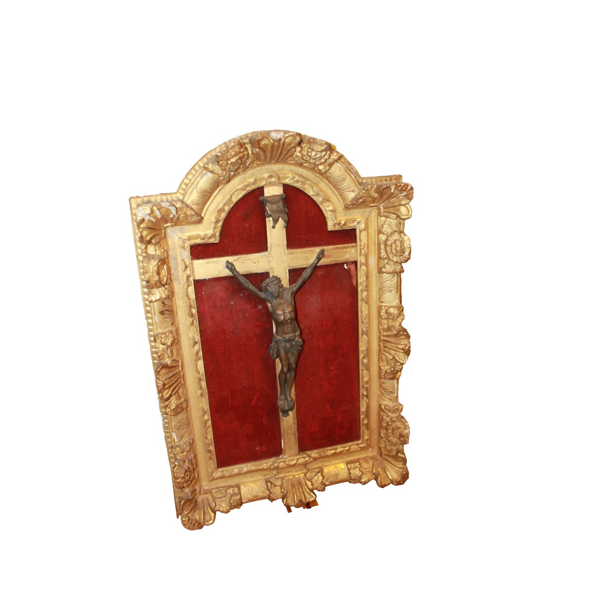 Crocifisso in bronzo da appoggio o da parete fine 1700