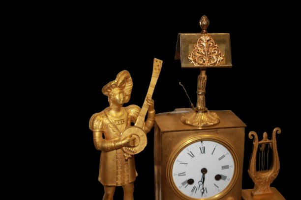 Importante orologio da camino francese della prima metà del XIX secolo Impero-photo-2