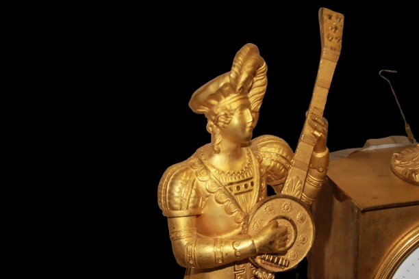 Importante orologio da camino francese della prima metà del XIX secolo Impero-photo-3