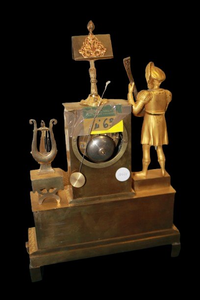 Importante orologio da camino francese della prima metà del XIX secolo Impero-photo-2