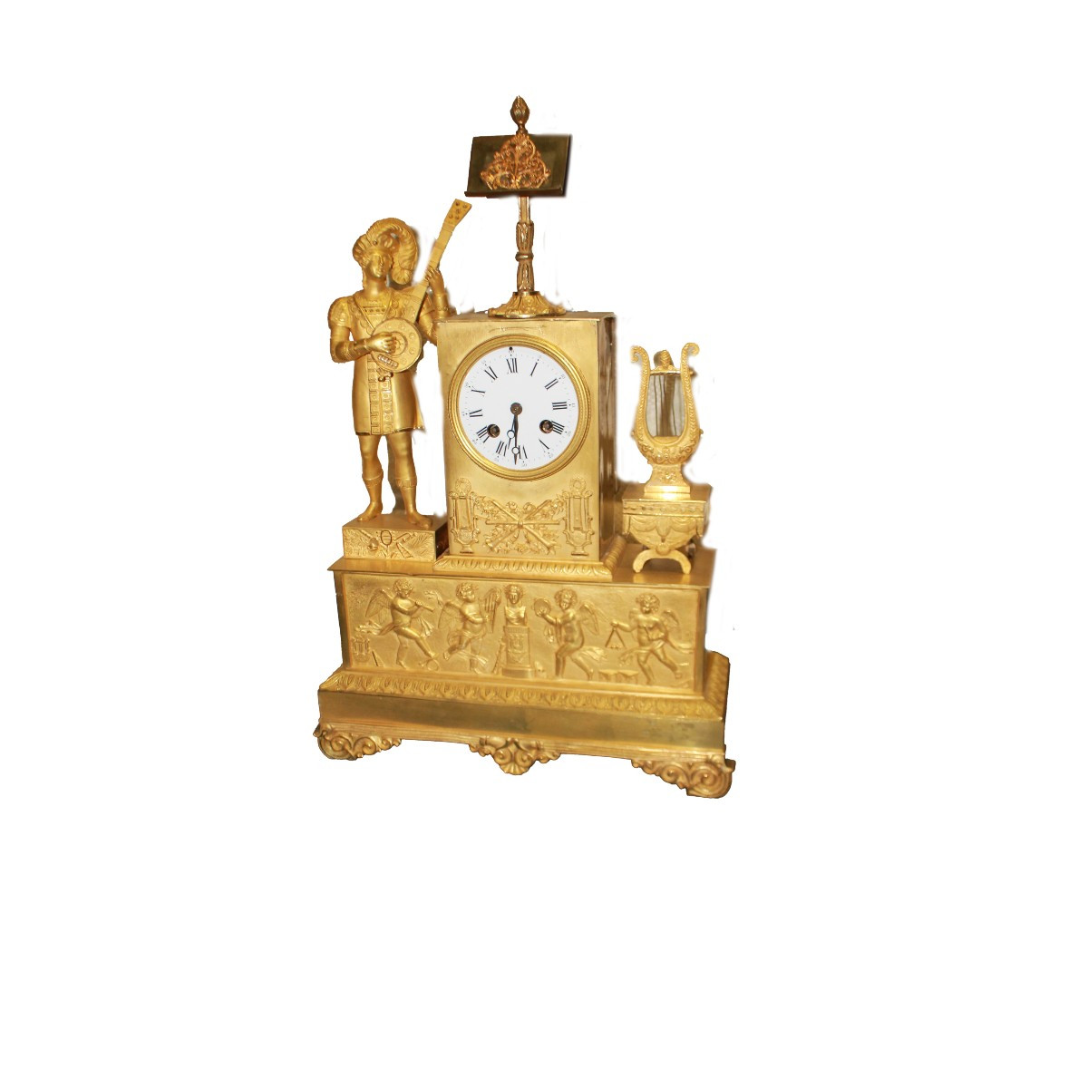 Importante orologio da camino francese della prima metà del XIX secolo Impero