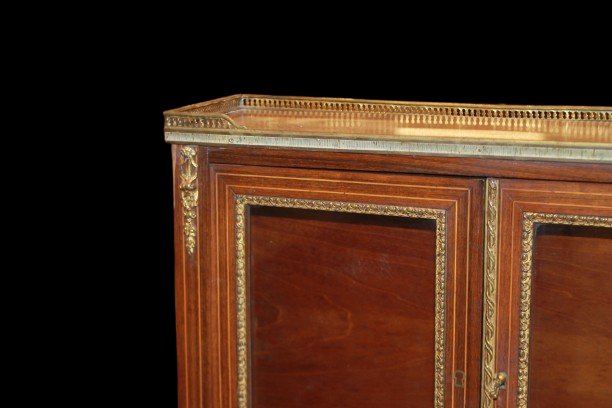 Cabinet Francese Stile Luigi XV con Intarsi Vetrina e Ribalta 1800-photo-2