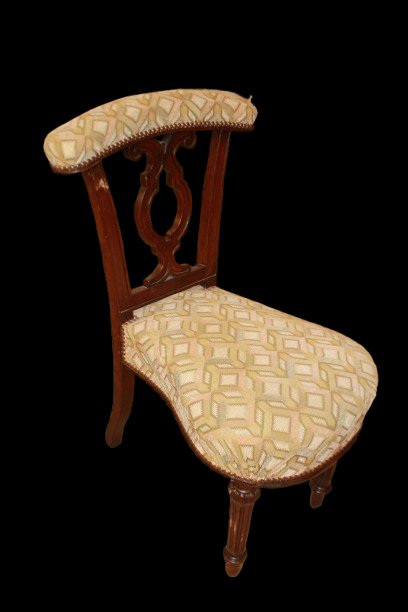 Sedia da fumo conversazione Francese del 1800 imbottita-photo-4