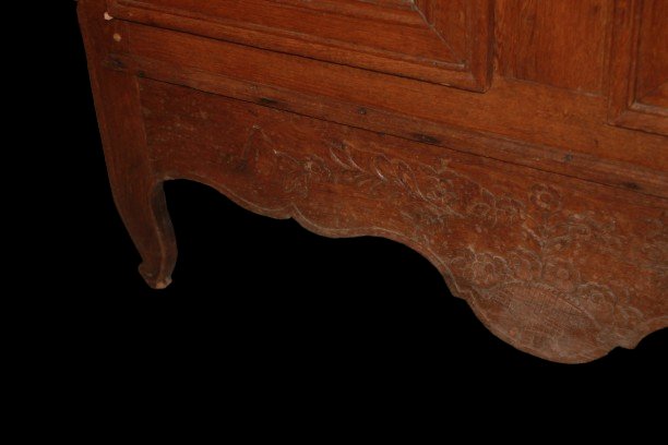 Armadio Francese Stile Provenzale con Intagli in Rovere Miele-photo-4