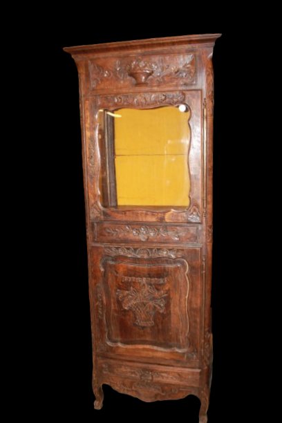Coppia di Vetrine stile Provenzale con Ricchi motivi di Intaglio 1800-photo-2