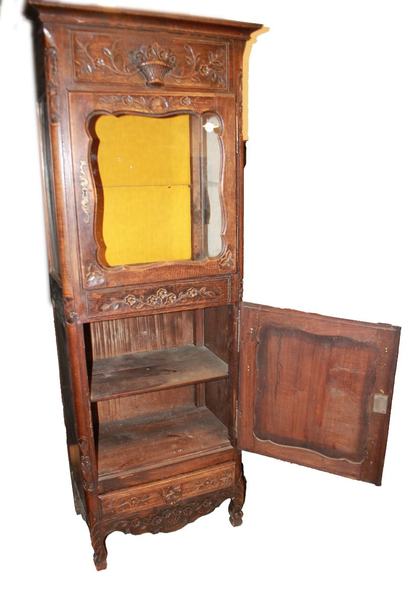Coppia di Vetrine stile Provenzale con Ricchi motivi di Intaglio 1800-photo-3