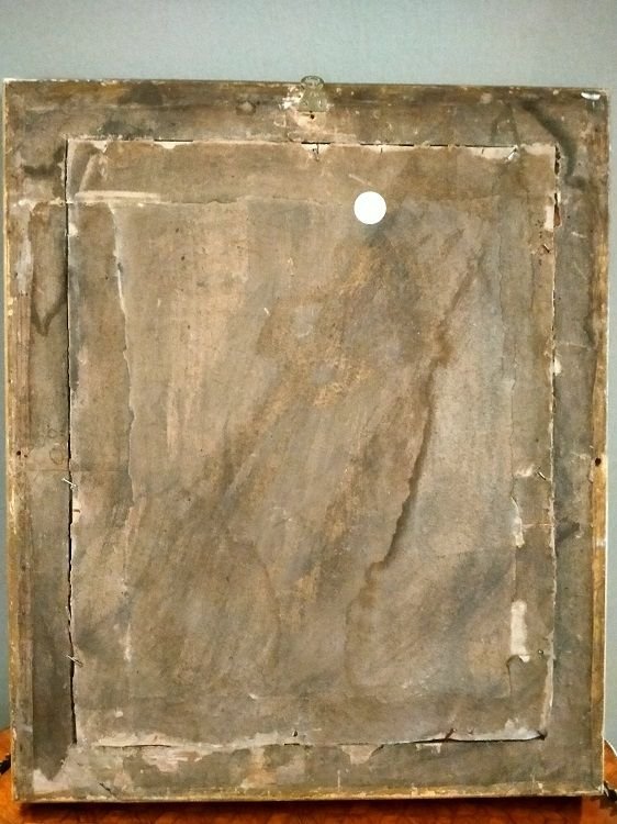 Miroir Empire français ancien, dorure à la feuille d'or et sculptures-photo-2
