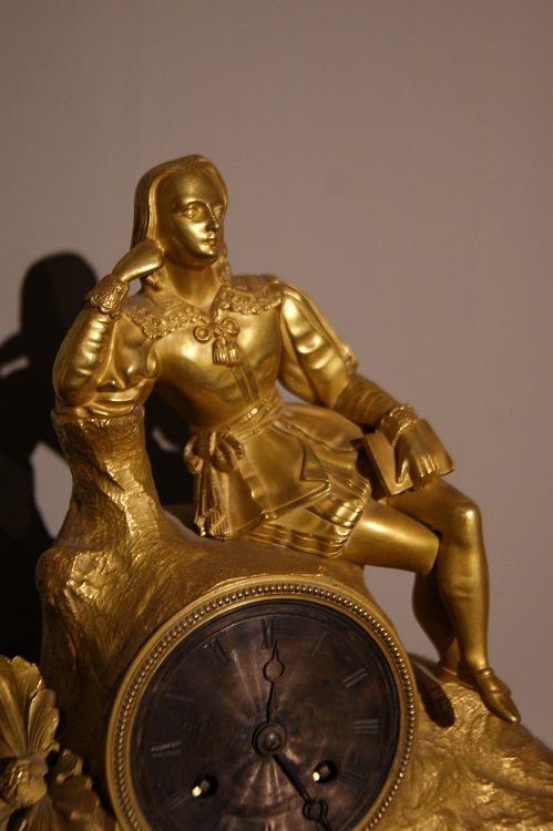 Orologio Impero in bronzo "Pensatore"-photo-2