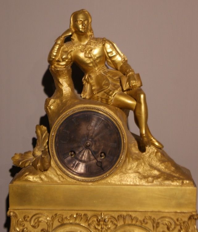 Orologio Impero in bronzo "Pensatore"-photo-3