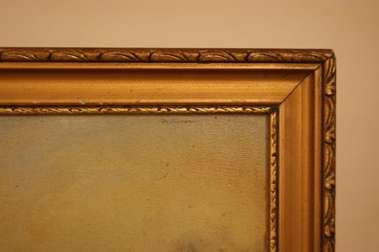 Olio su tela raffigurante "Soldati e cavalli"-photo-4