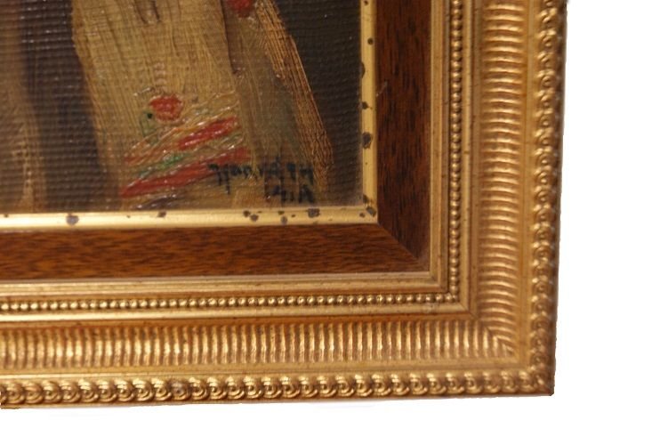 Olio su cartoncino "Uomo con pipa" di Andor G. Horvath (1876-1966)-photo-3